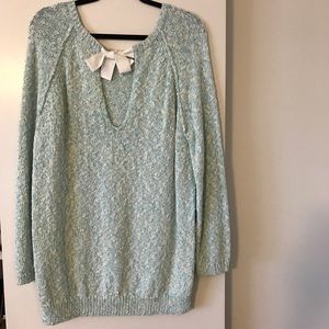 Nordstrom Hinge blue and white knit sweater Medium